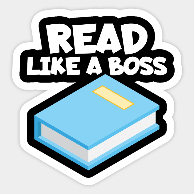 Bookworm read like a boss Sticker by maxcode